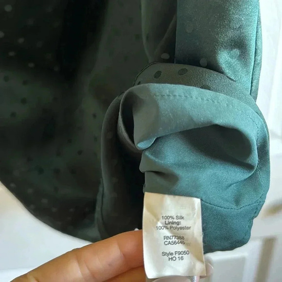 MADEWELL | 💯 SILK FOREST GREEN | ONE SHOULDER DRESS | size 8 - Picture 5 of 6